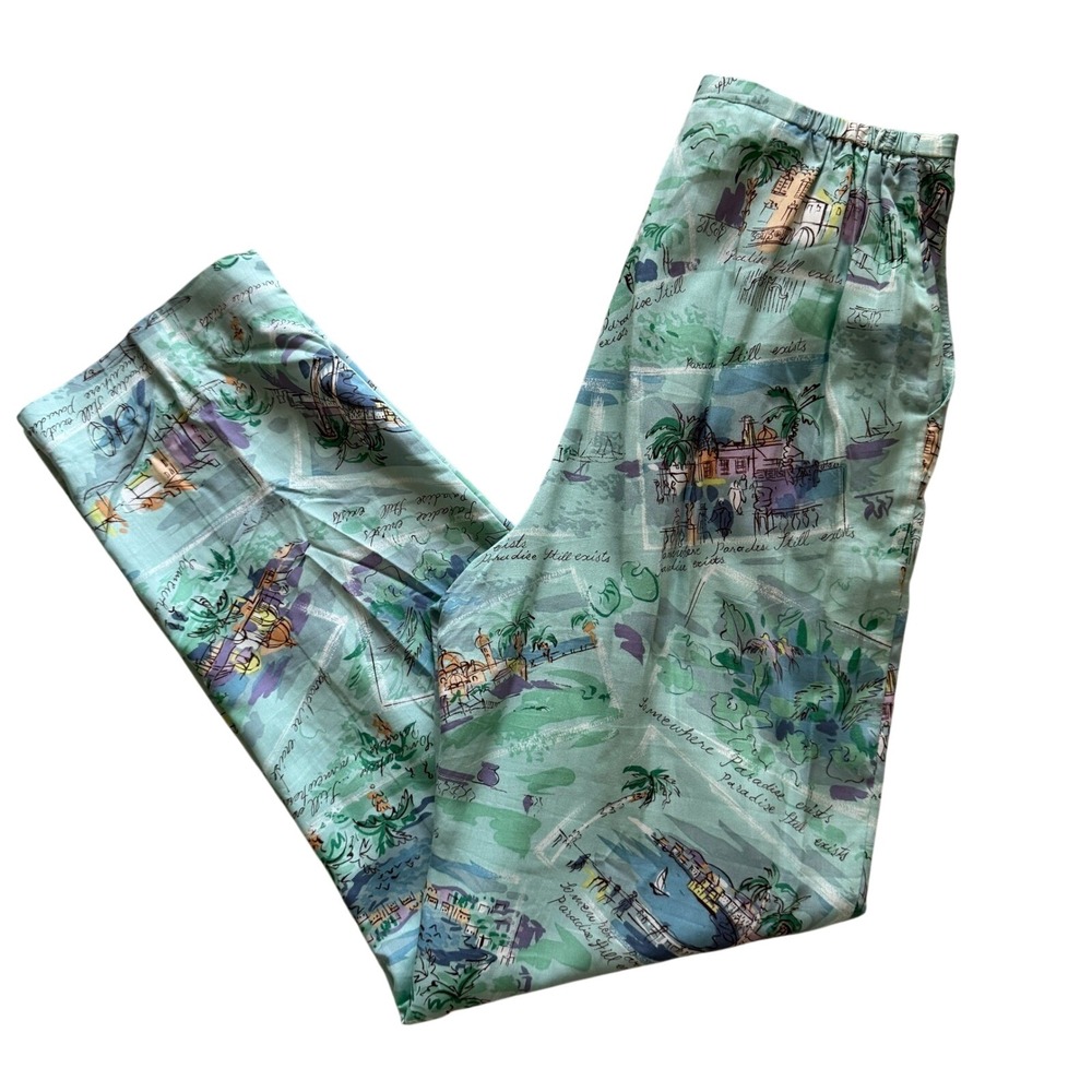 Vintage Marisa‎ Studio Tropical Print Rayon Pants Size 6